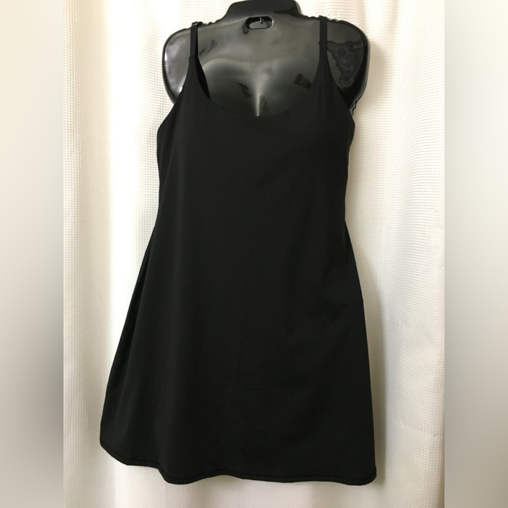 Black A-Line Dress with Racerback Design - Picture 4 of 5